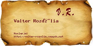 Valter Rozália névjegykártya
